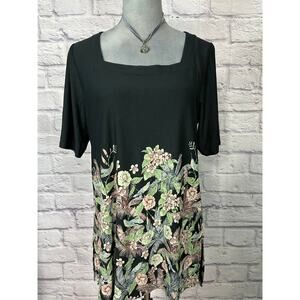 J. Jill Soft, Comfy Square Neck Hummingbird Print Blouse